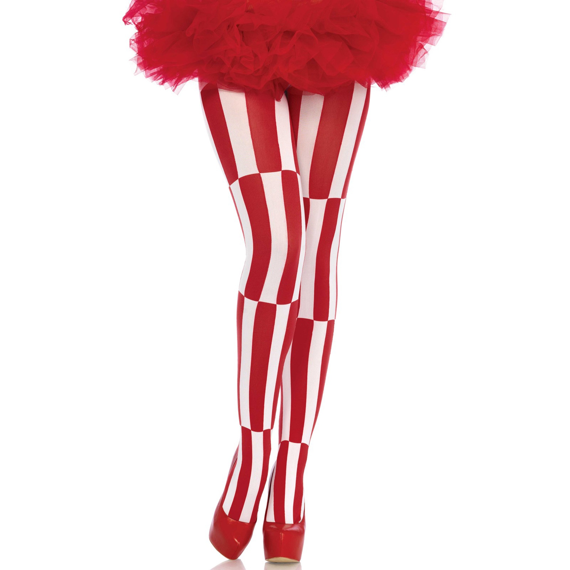Collants Brancos e Vermelhos Ilusão Óptica