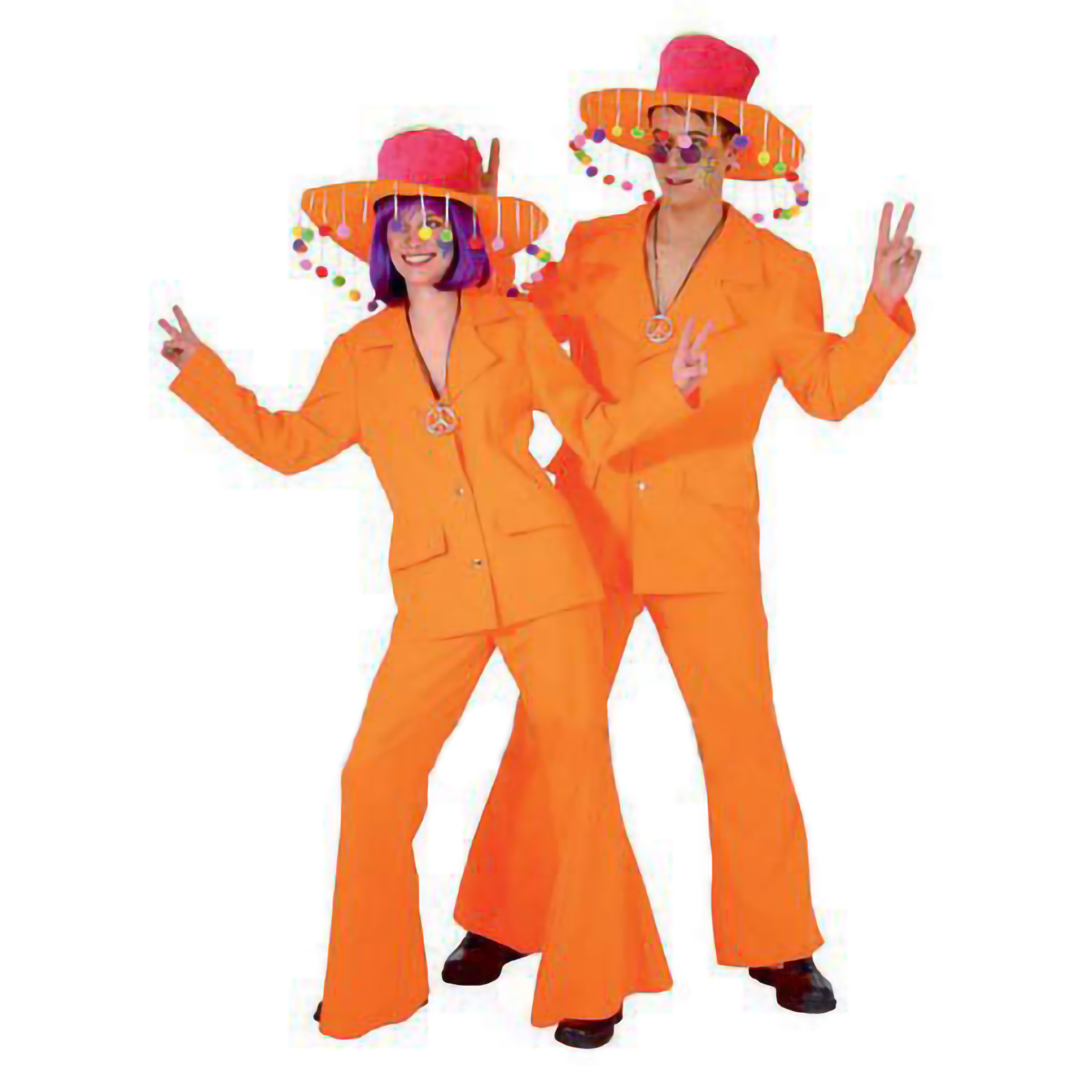 Fato Star Disco Laranja Homem