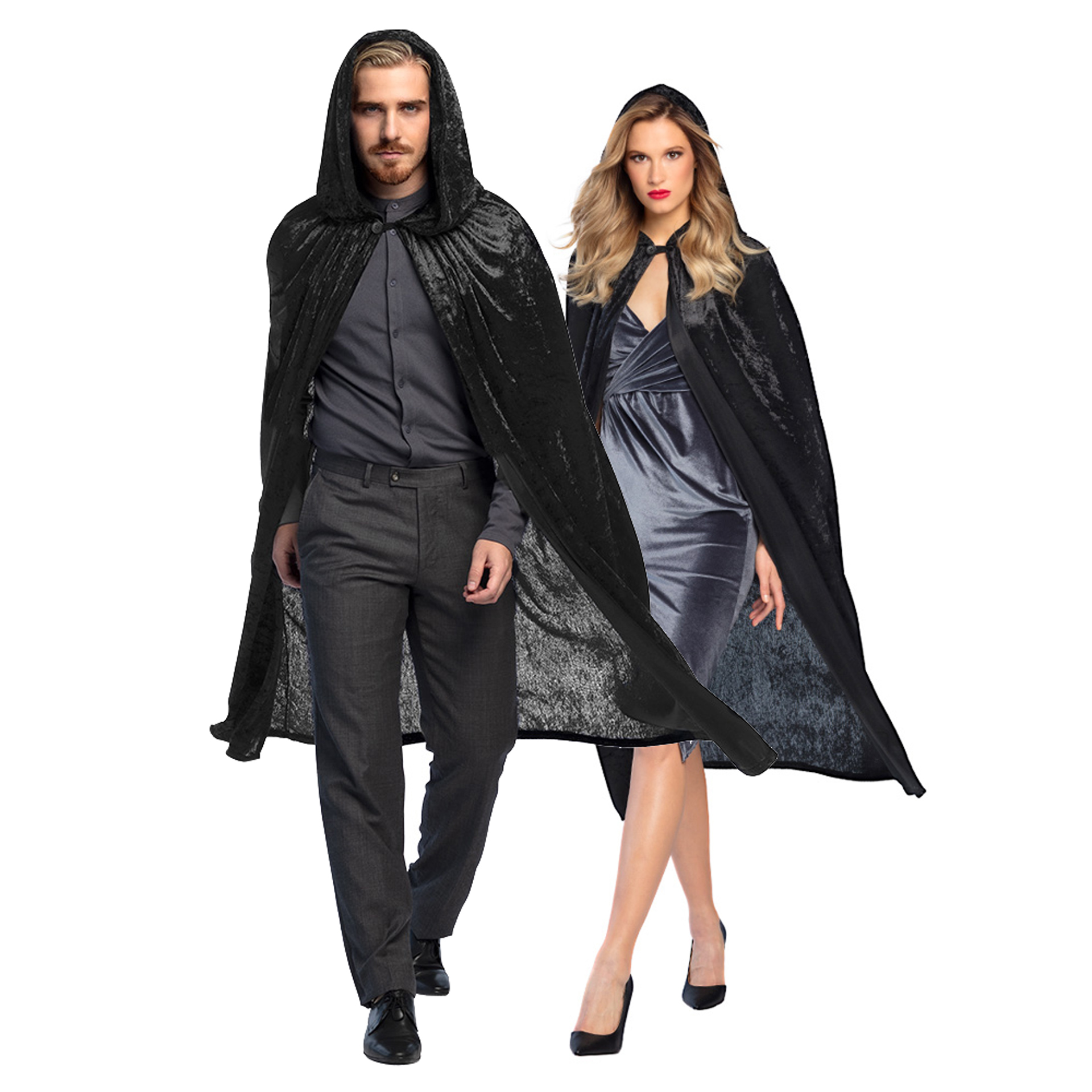 Capa Preta Veludo com Gorro 170cm