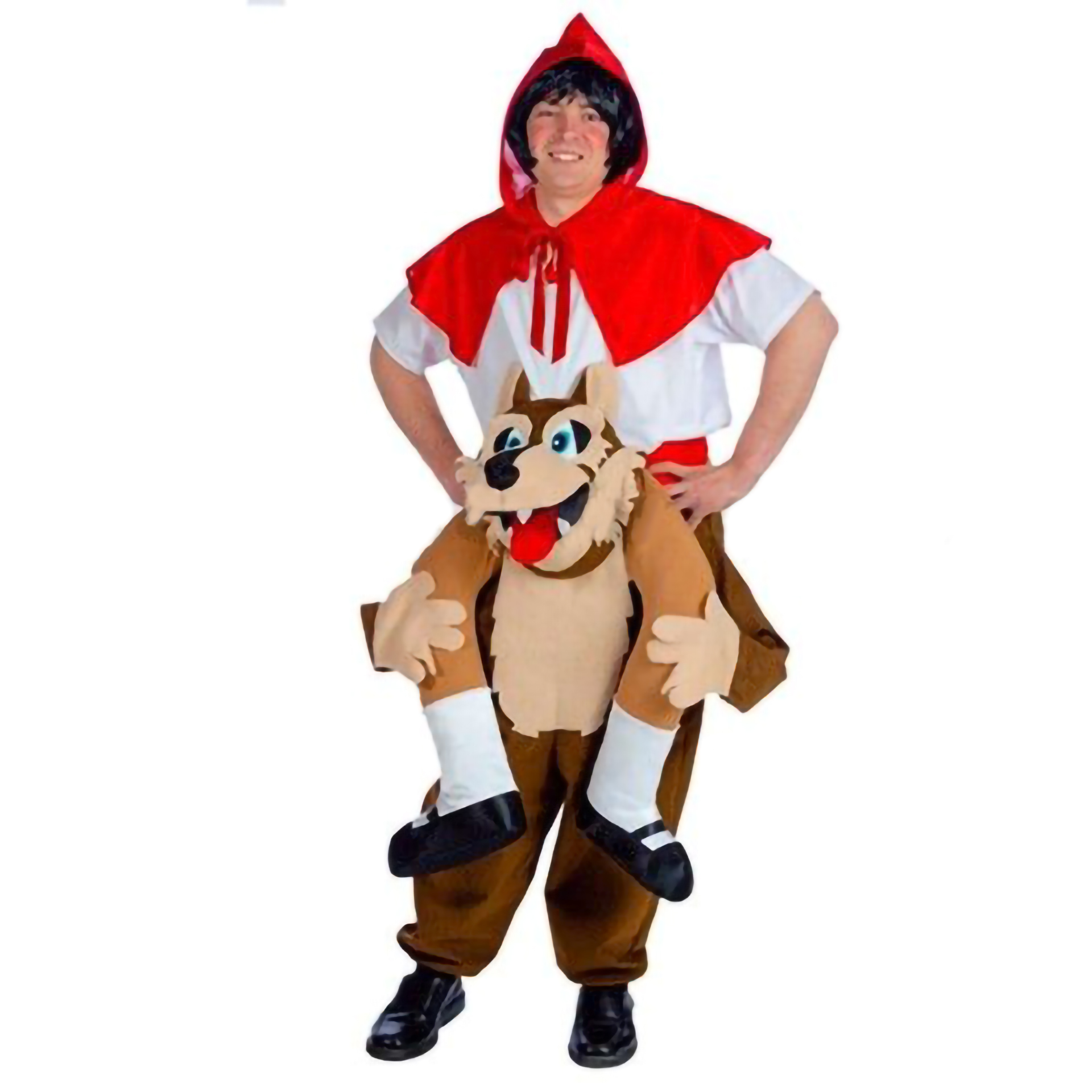 Fato Lobo Mau com Capuchinho às Costas