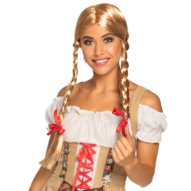 Peruca Loira Tranças e Laço Peruca Loira Tranças e Laço