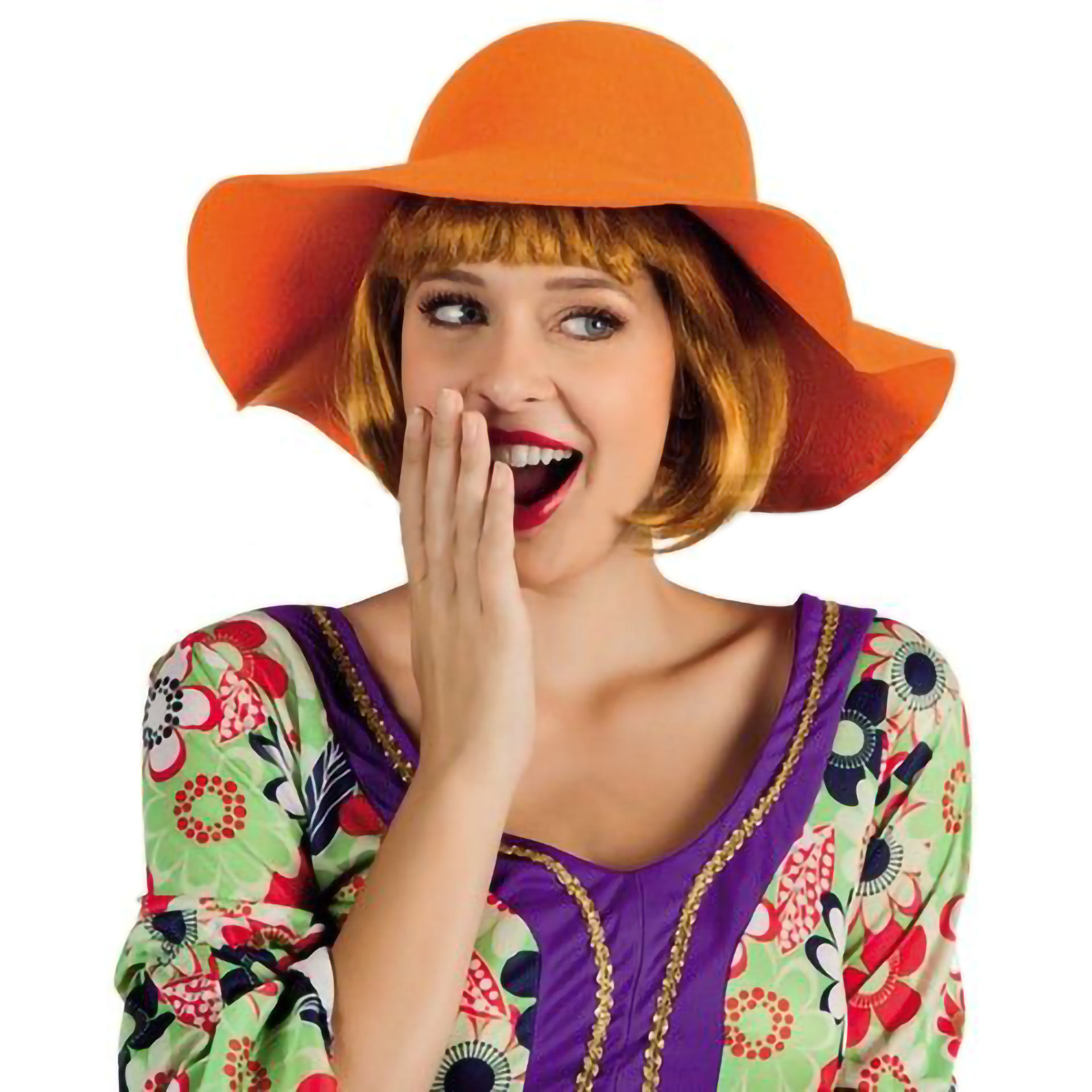 Chapéu Aba Larga Laranja