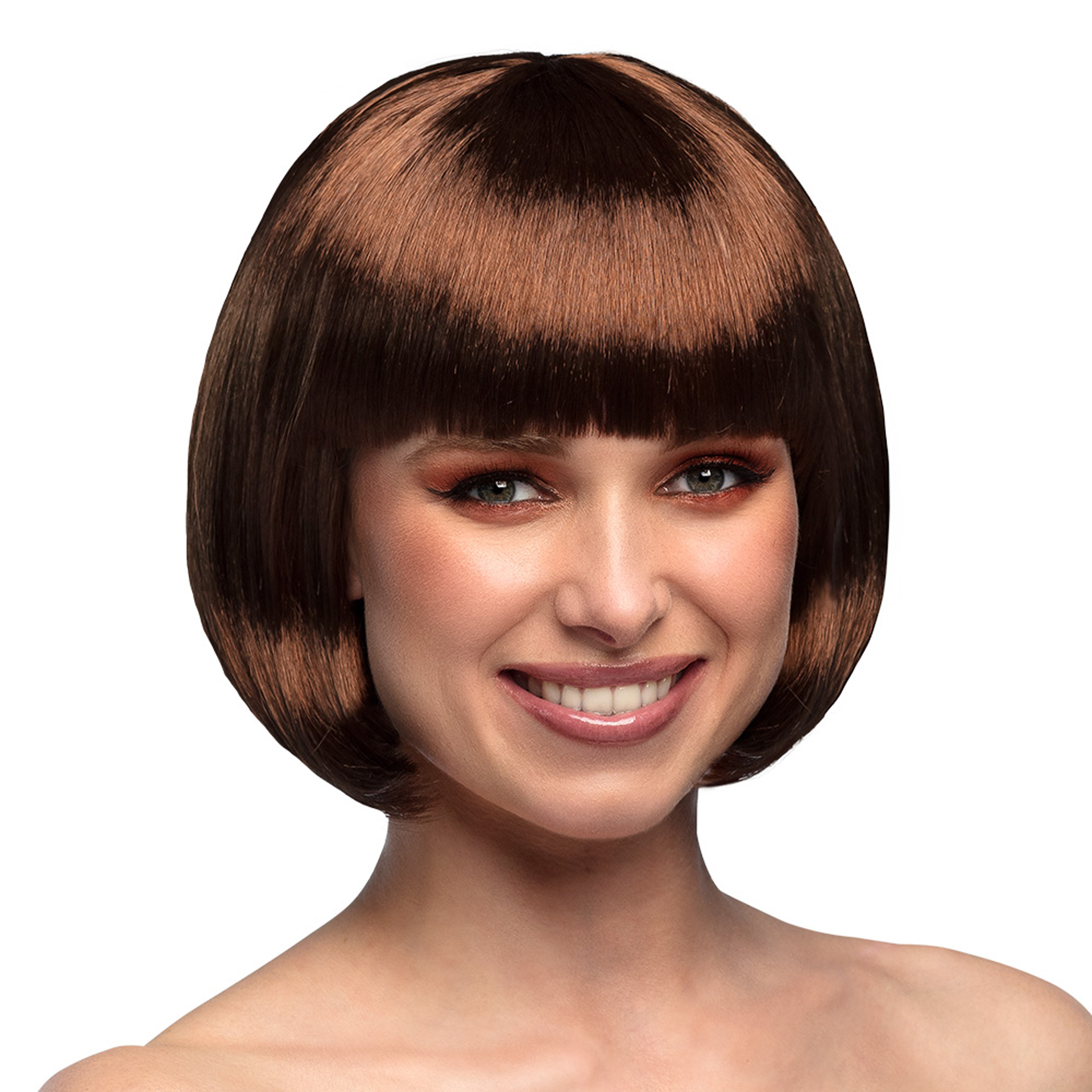 Peruca Curta Castanha