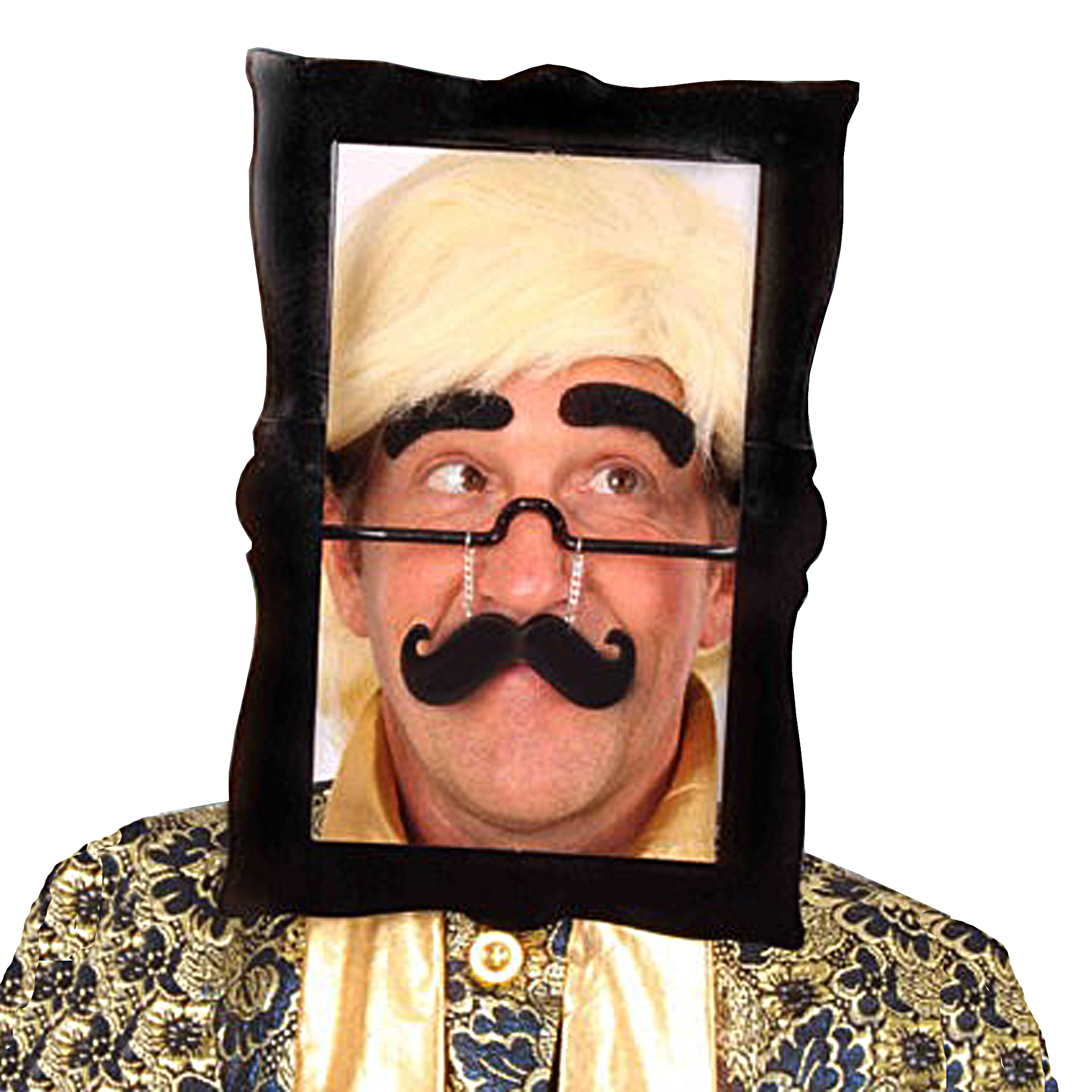 Óculos Moldura Azul e Preta com Bigode