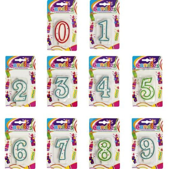 Vela de Aniversário Números Cores Sortidas