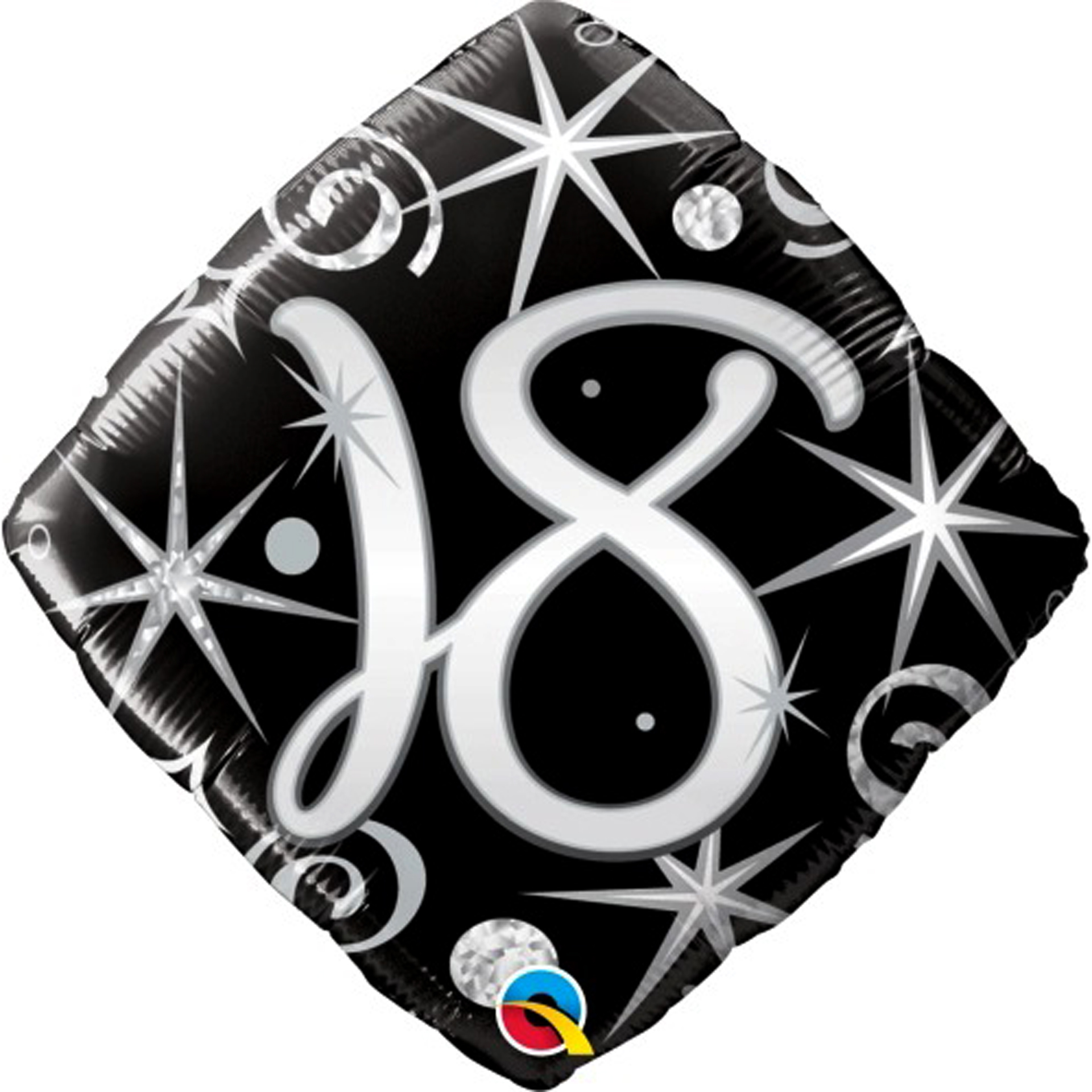 Balão Foil Preto Prata Numeros Aniversário