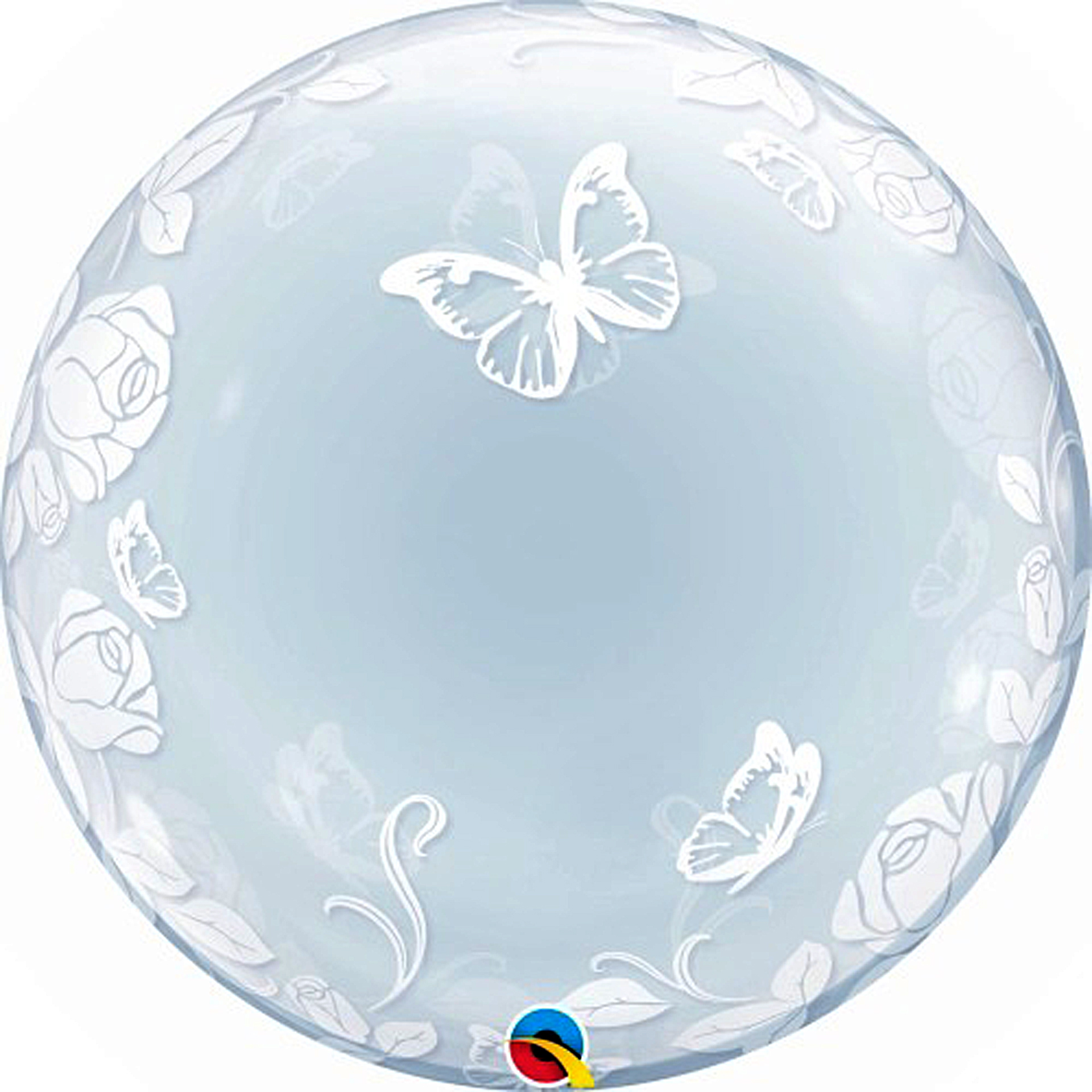 Balão Bubble Rosas Borboletas