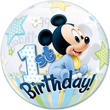 Balão Bubble 1º Aniversário Mickey Balão Bubble 1º Aniversário Mickey