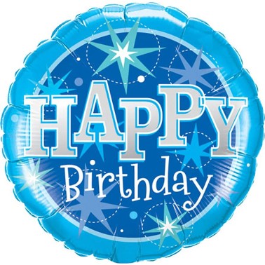 Balo Foil Happy Birthday Azul
