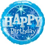 Balo Foil Happy Birthday Azul