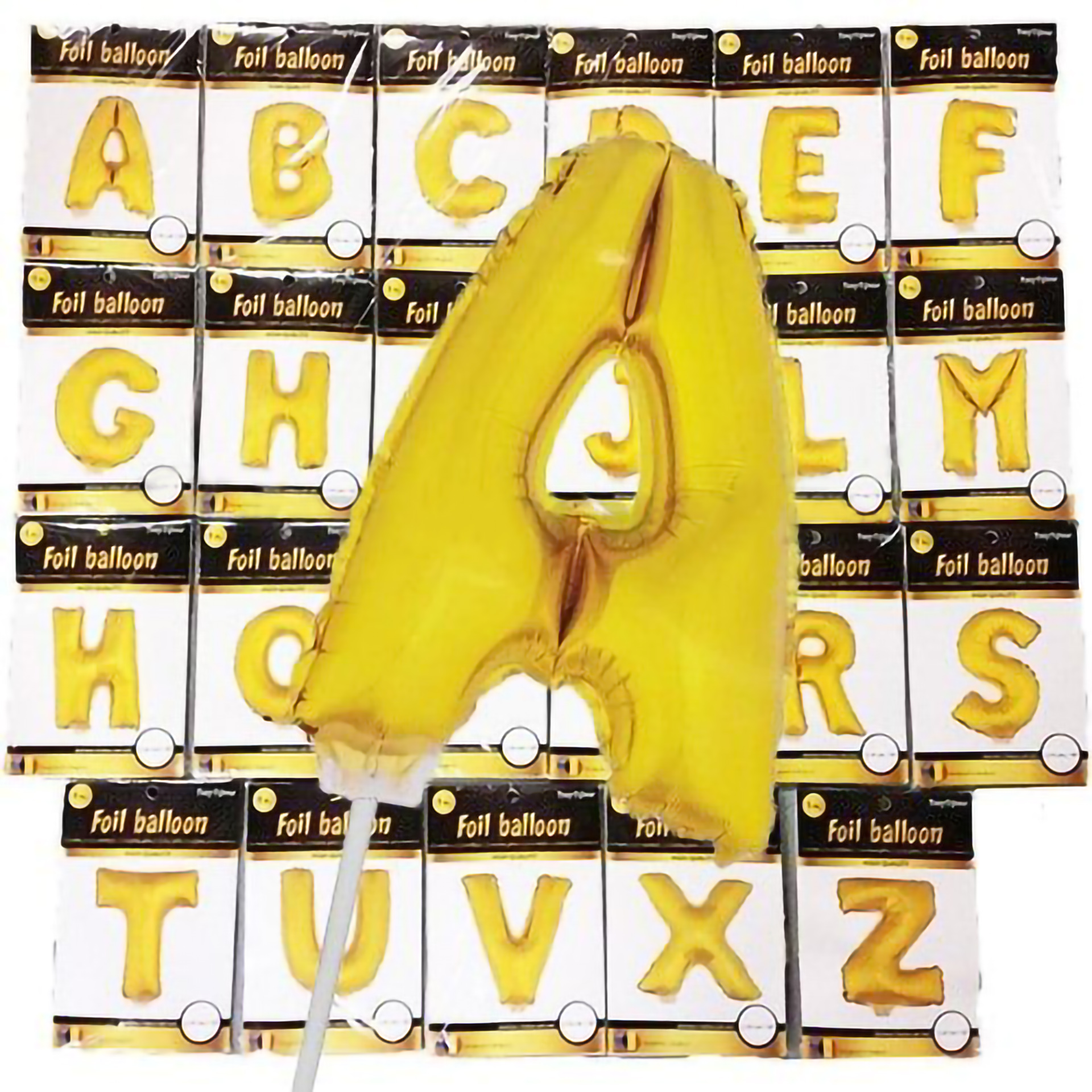 Balão Letras Douradas 40cm com Suporte