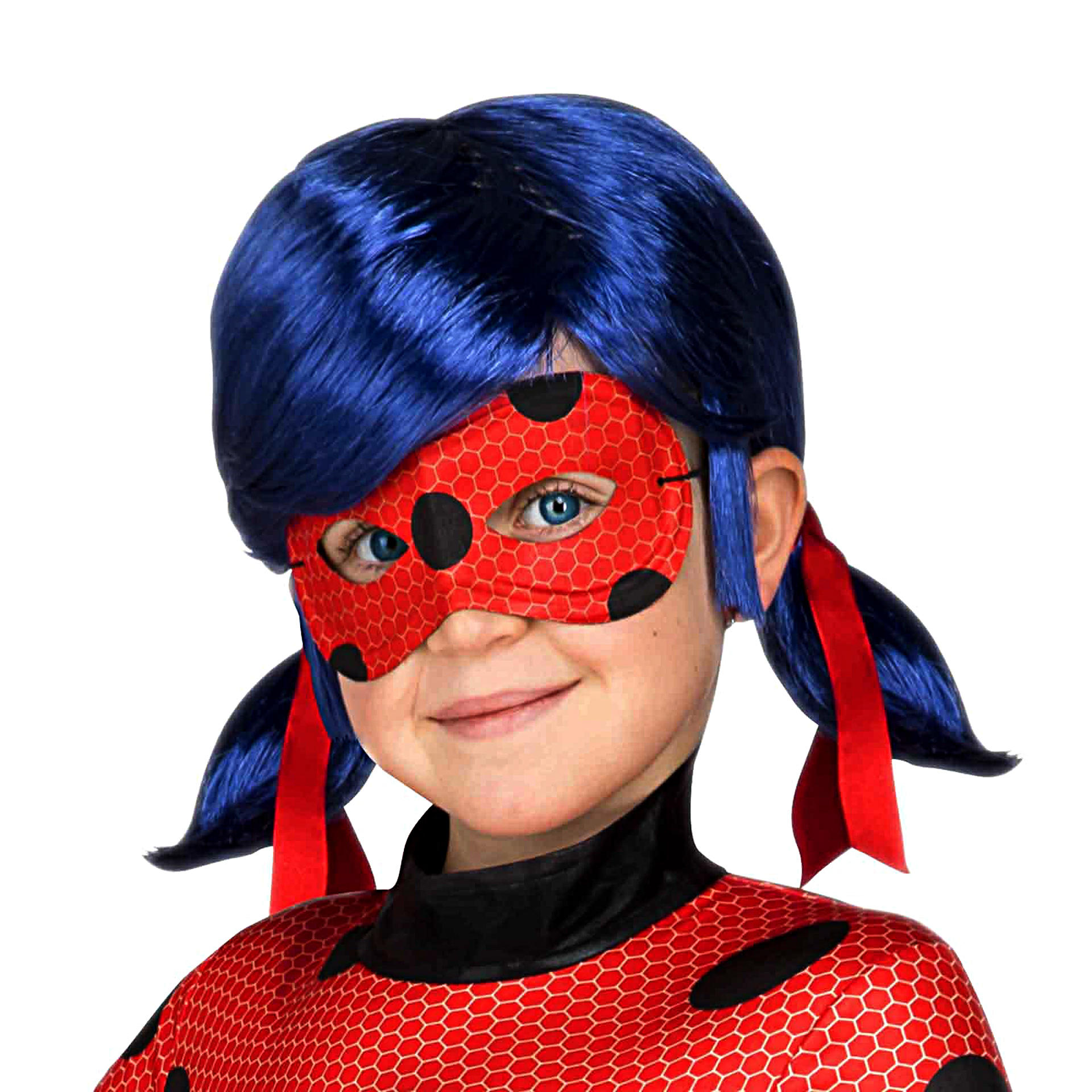 Kit Lady Bug Peruca e Máscara Infantil