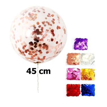 Balo Transparente com Confetis 45cm