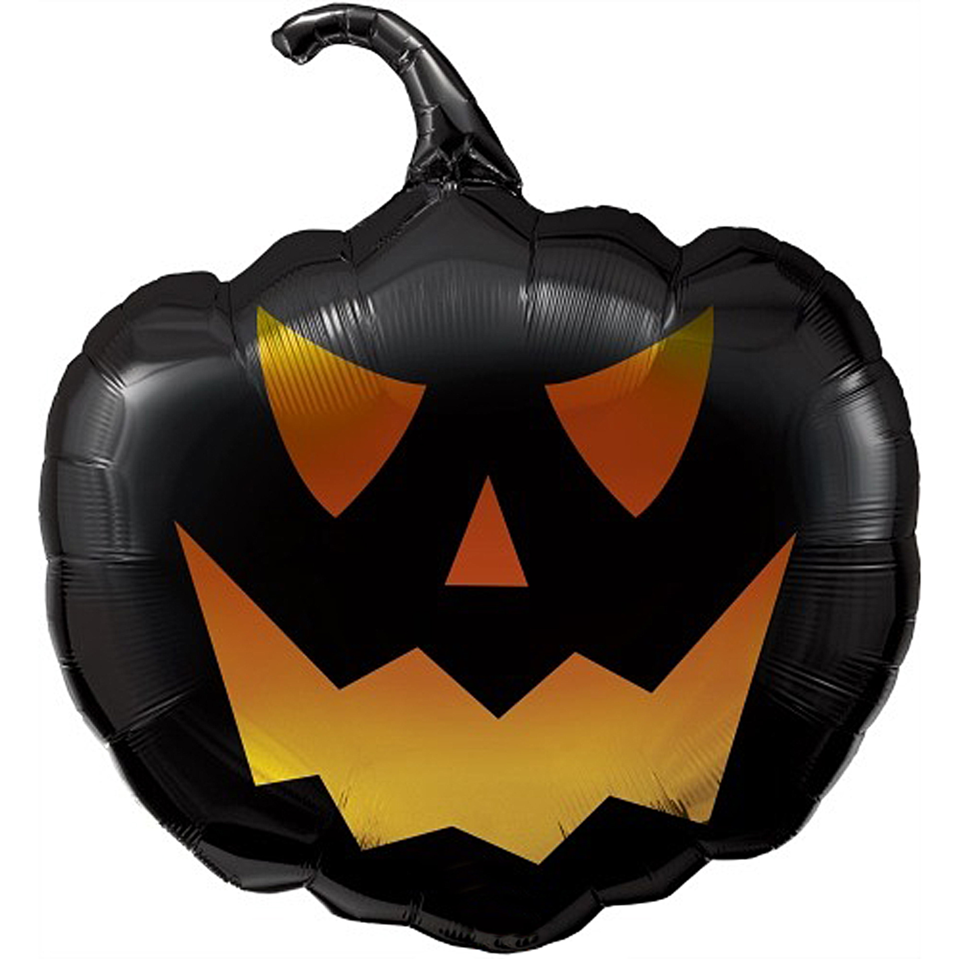 Balão Foil Abobora Preta 89cm
