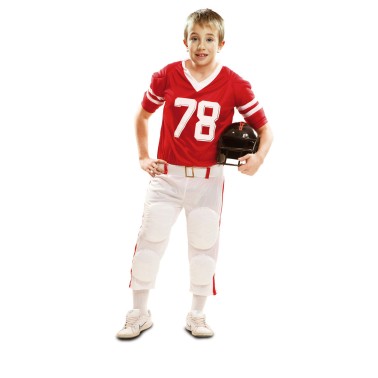 Fato Jogador Rugby Vermelho Menino