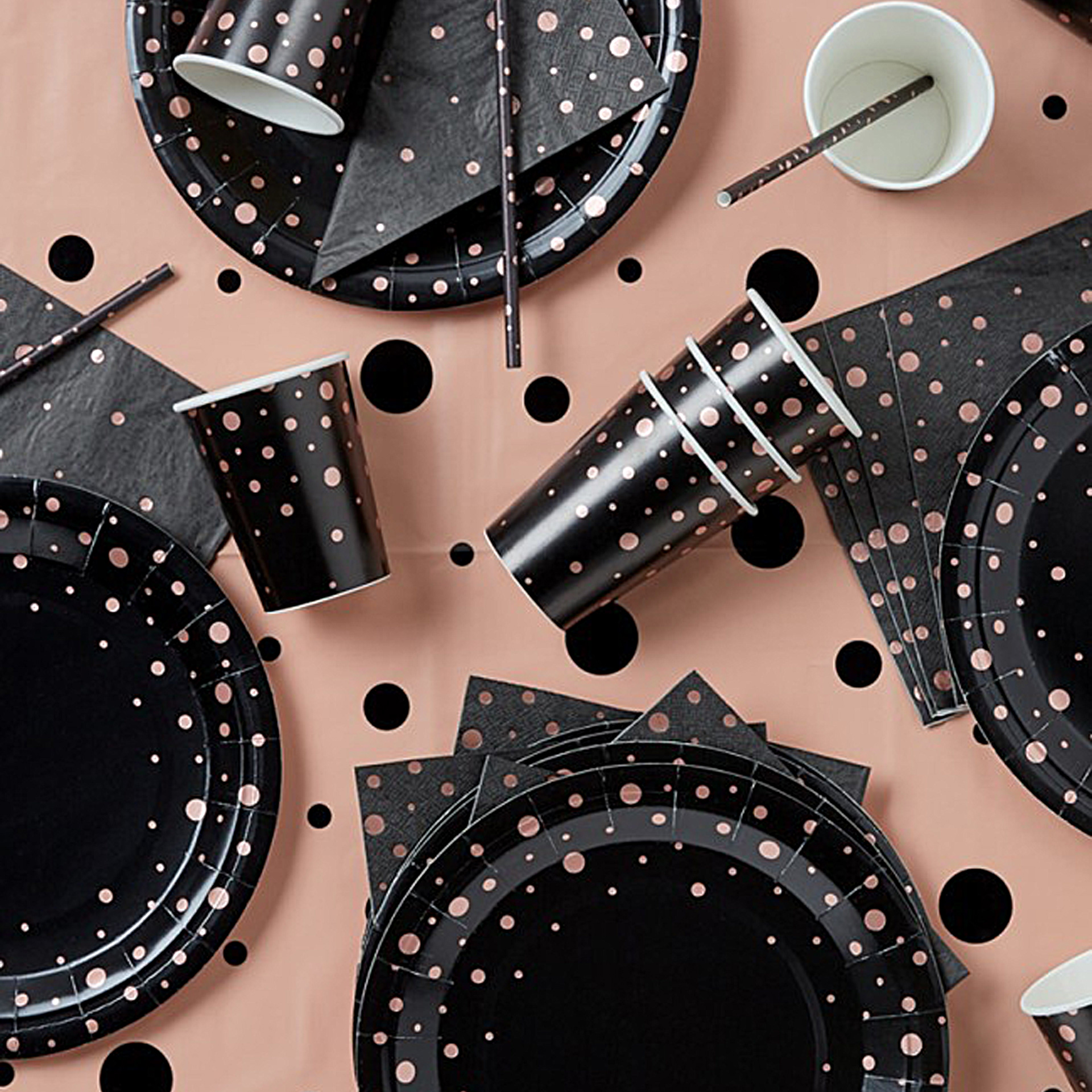 Kit de Mesa Festa Rose Gold e preto