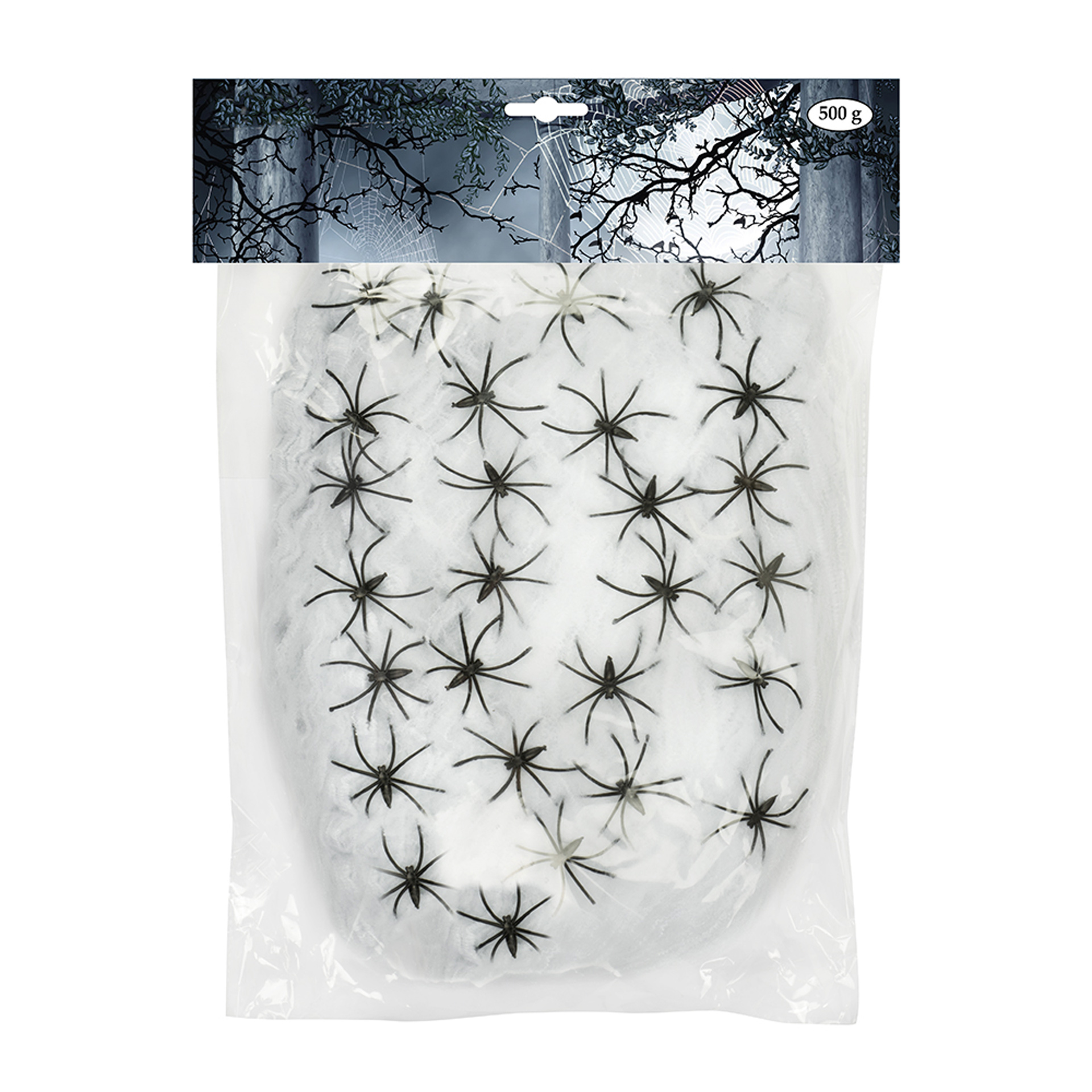 Decoração Teia com Aranhas 500g