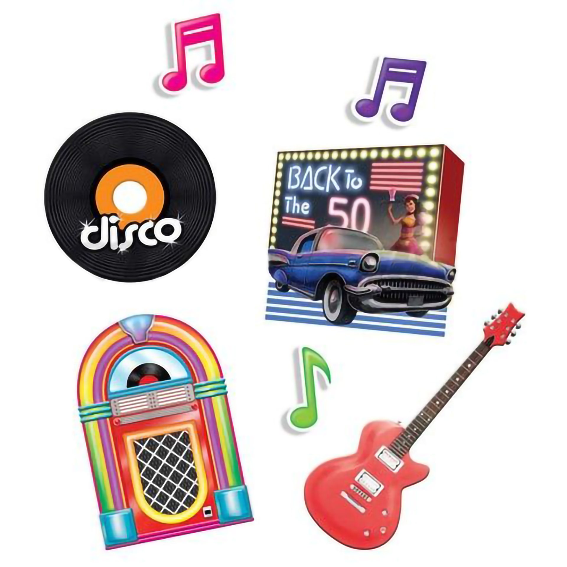 Cartazes Decorativos DISCO ROCK 7 unid
