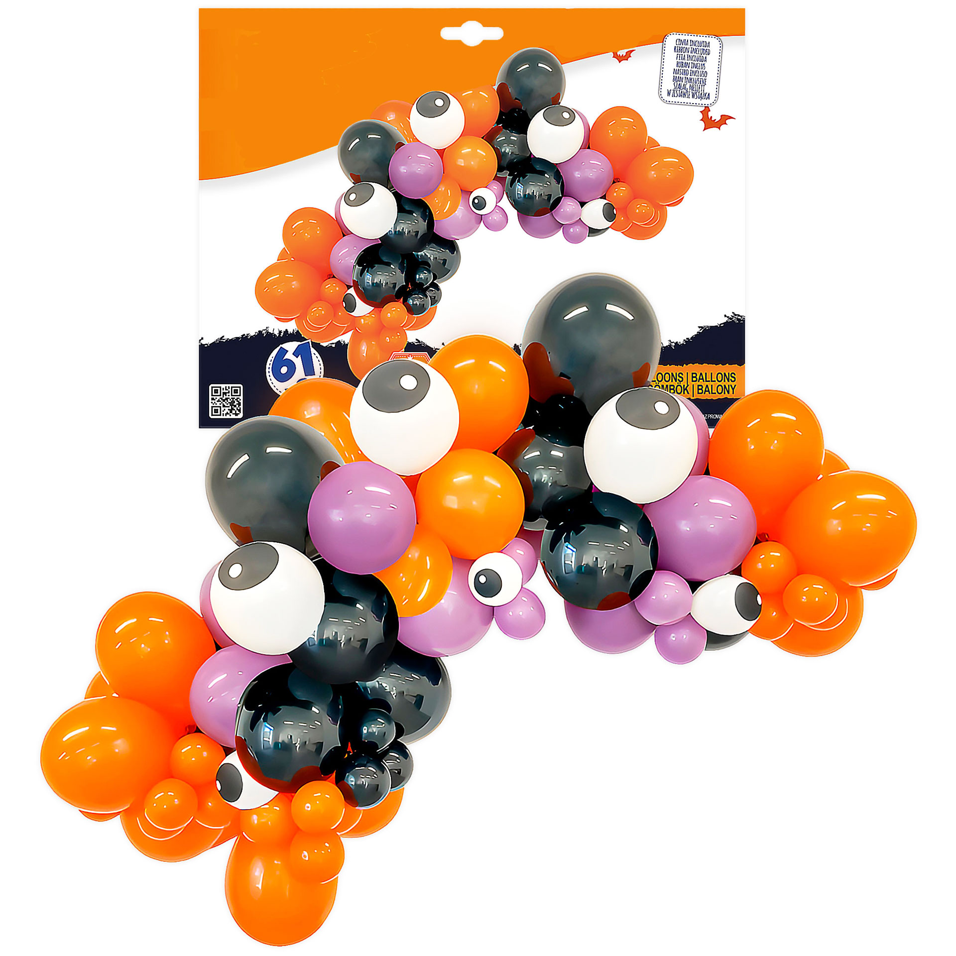 Arco de Balões Orgânico Halloween