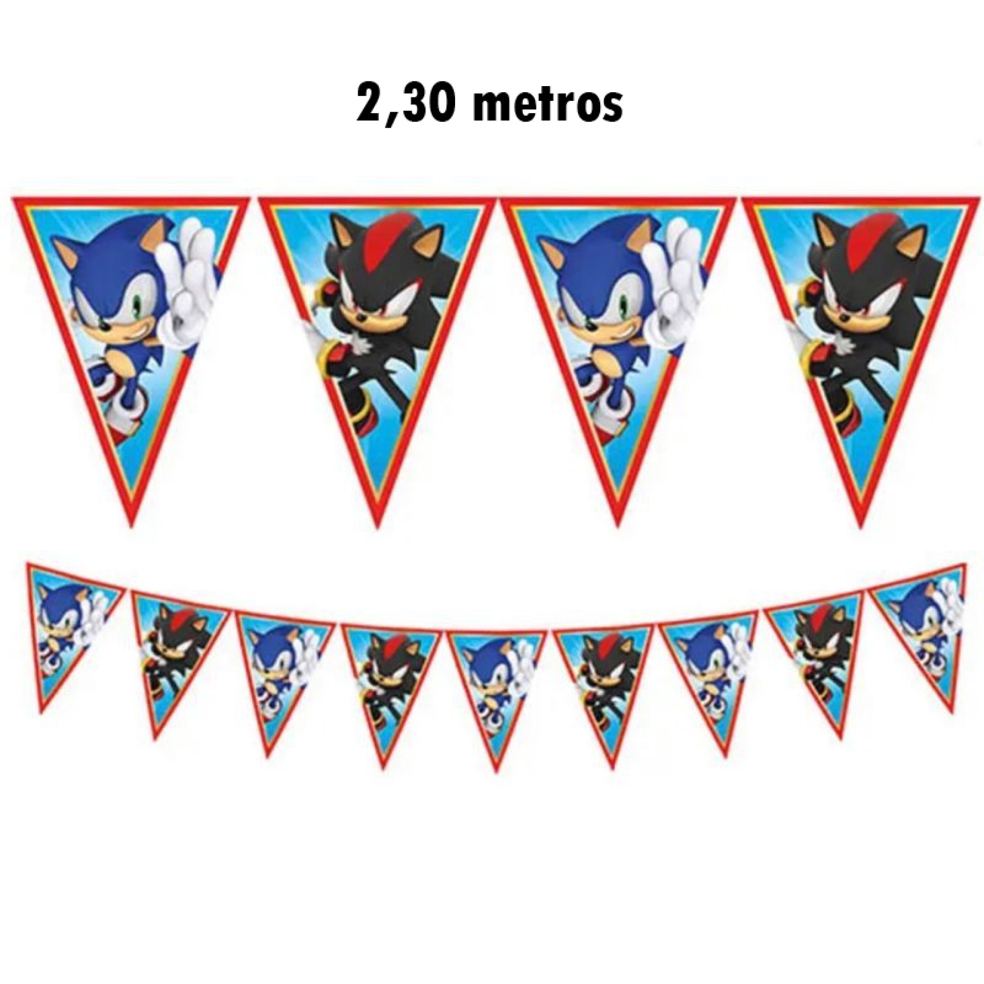 Bandeirolas Sonic The Hedgehog Papel