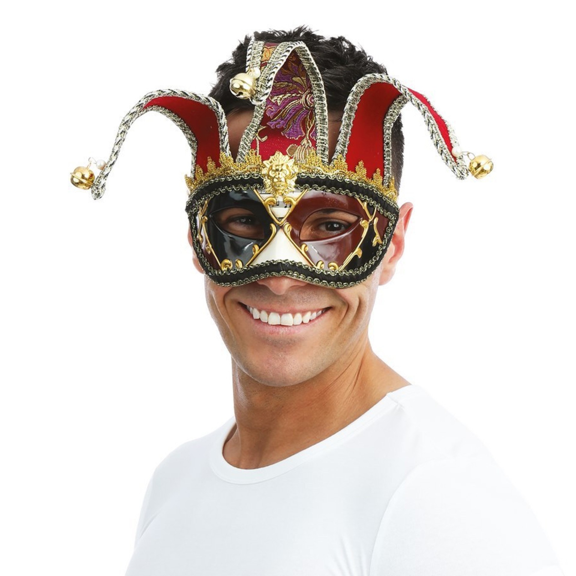 Máscara Veneziana Circus Vermelha