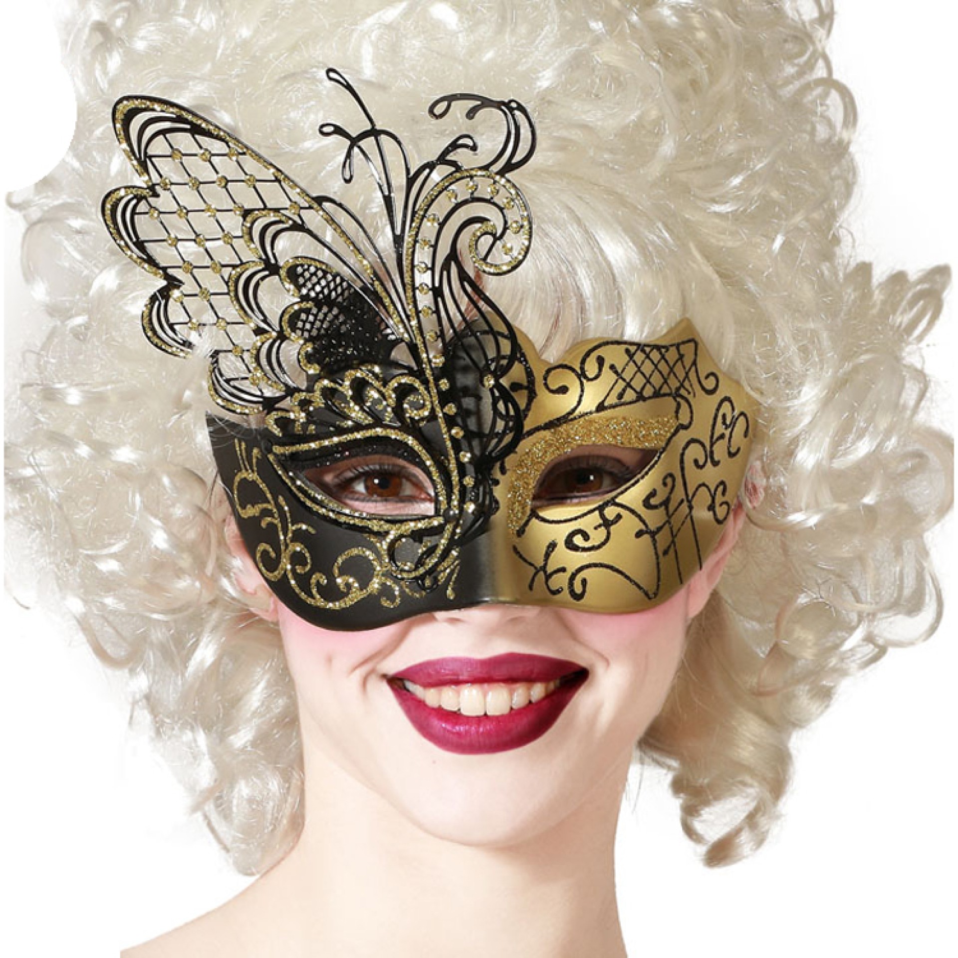 Máscara Veneziana Borboleta Gold