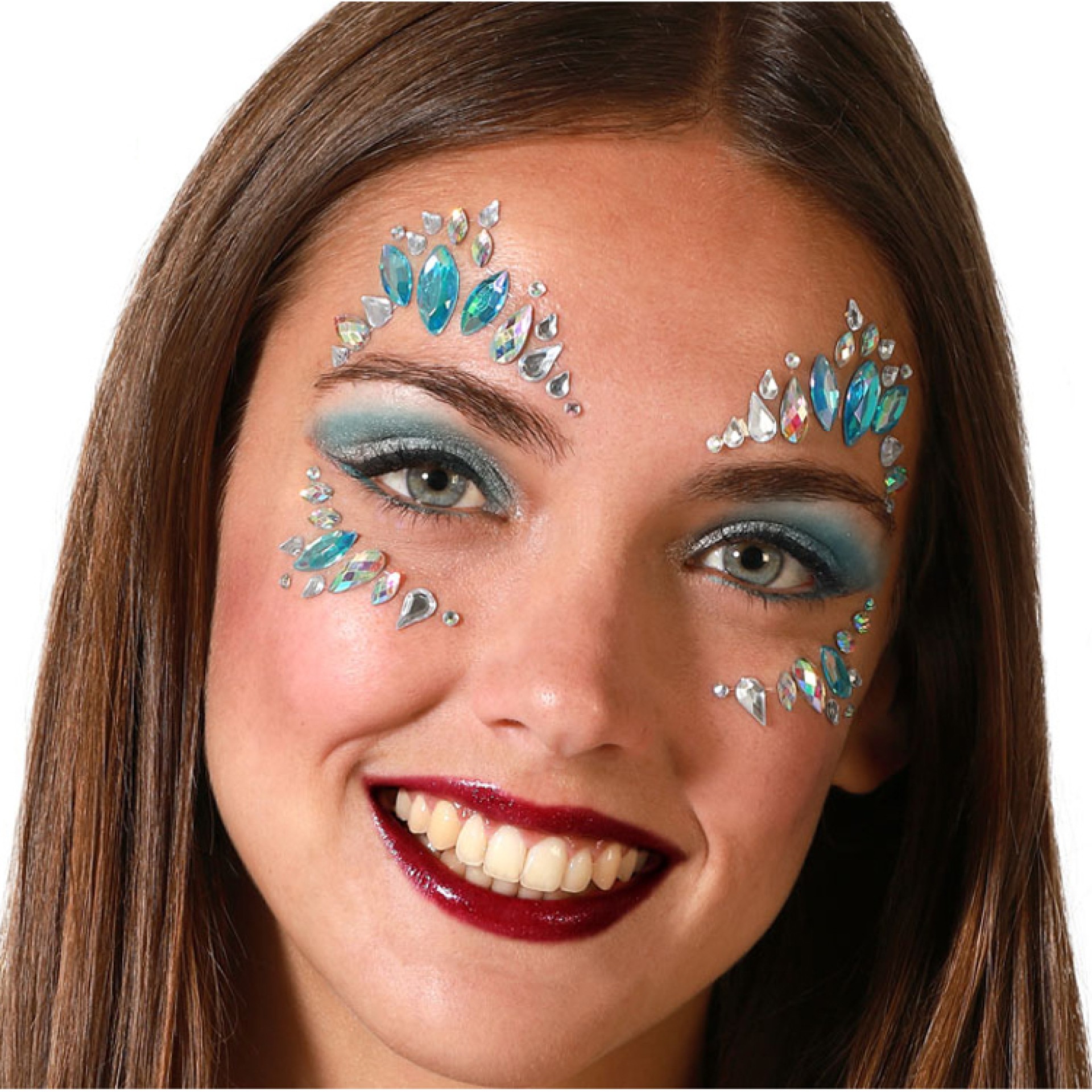 Brilhantes Adesivos Faciais Azuis