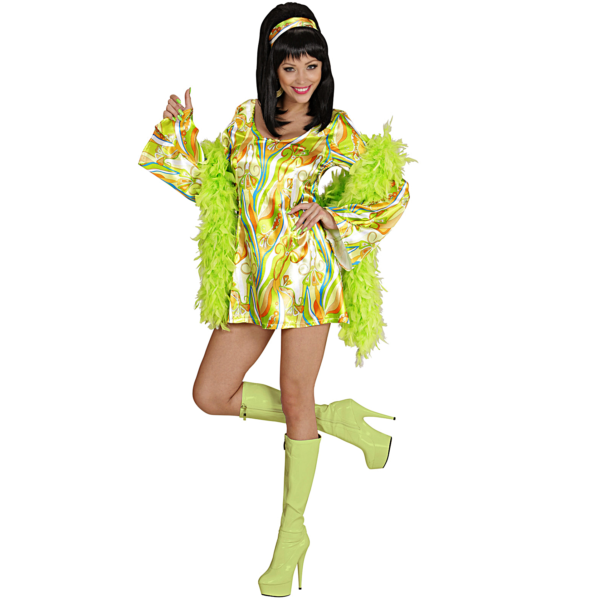 Vestido Anos 70 Funky Verde