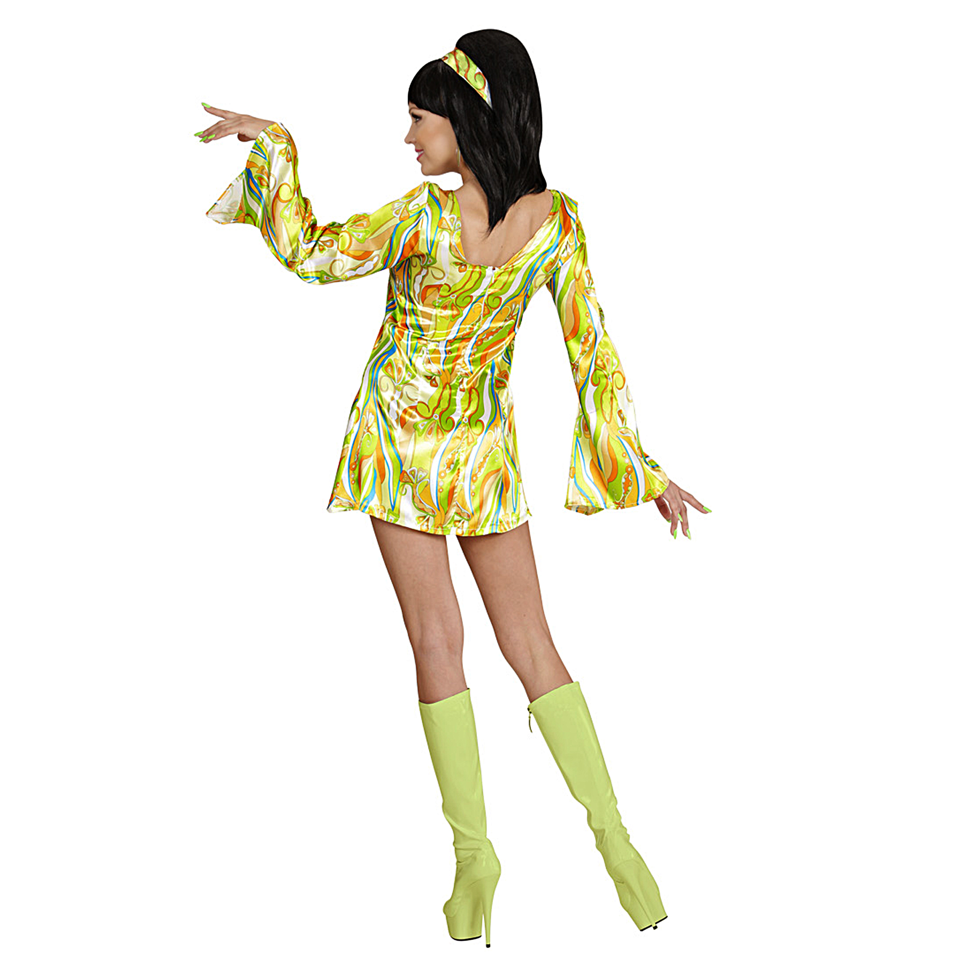 Vestido Anos 70 Funky Verde