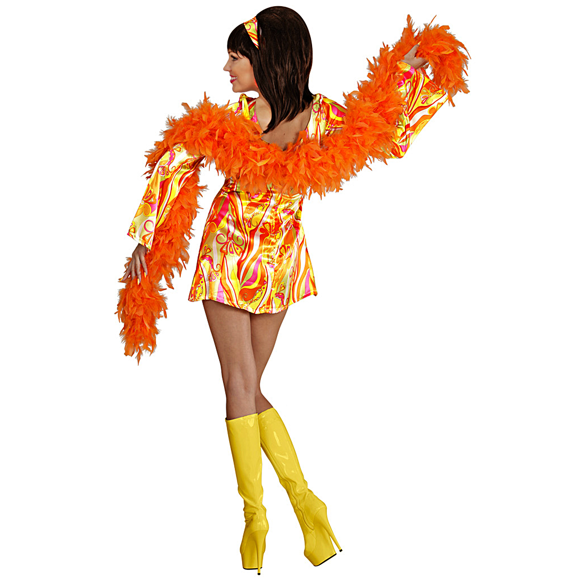 Vestido Anos 70 Funky Laranja