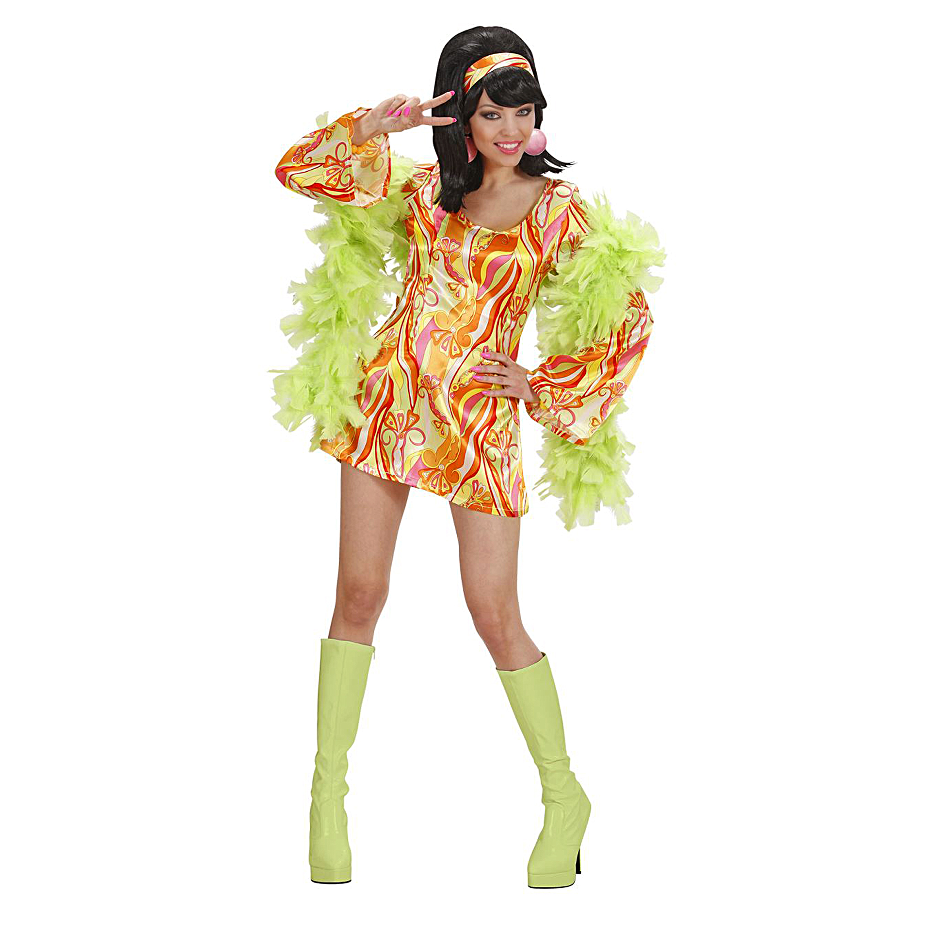 Vestido Anos 70 Funky Laranja