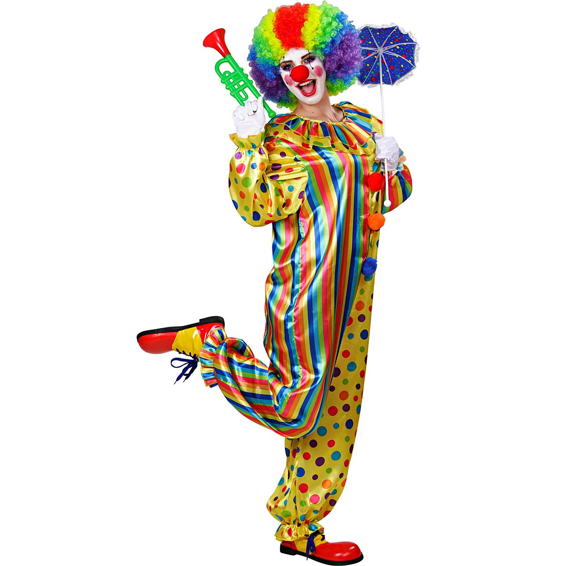 Fato de Palhaço Bolas e Riscas