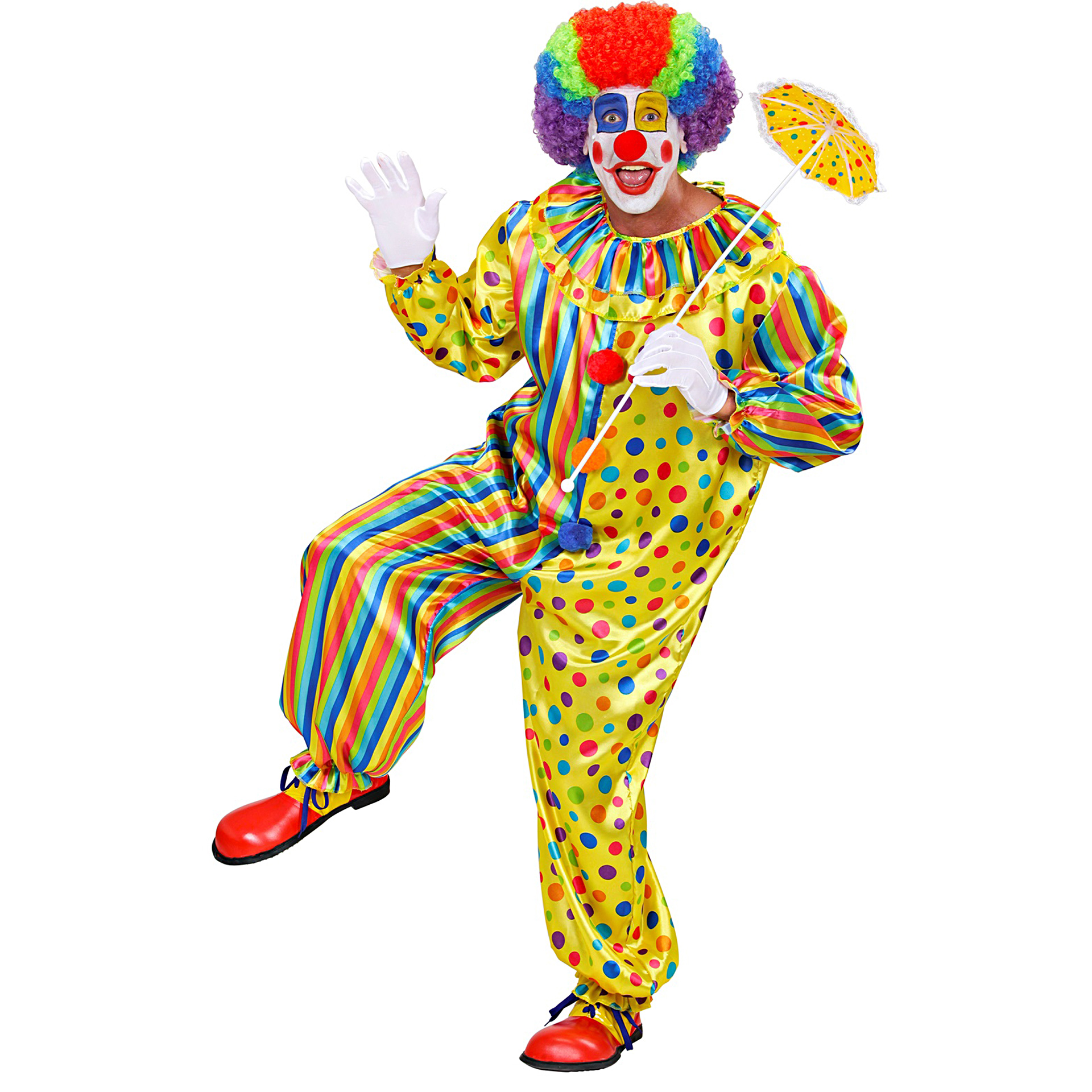 Fato de Palhaço Bolas e Riscas