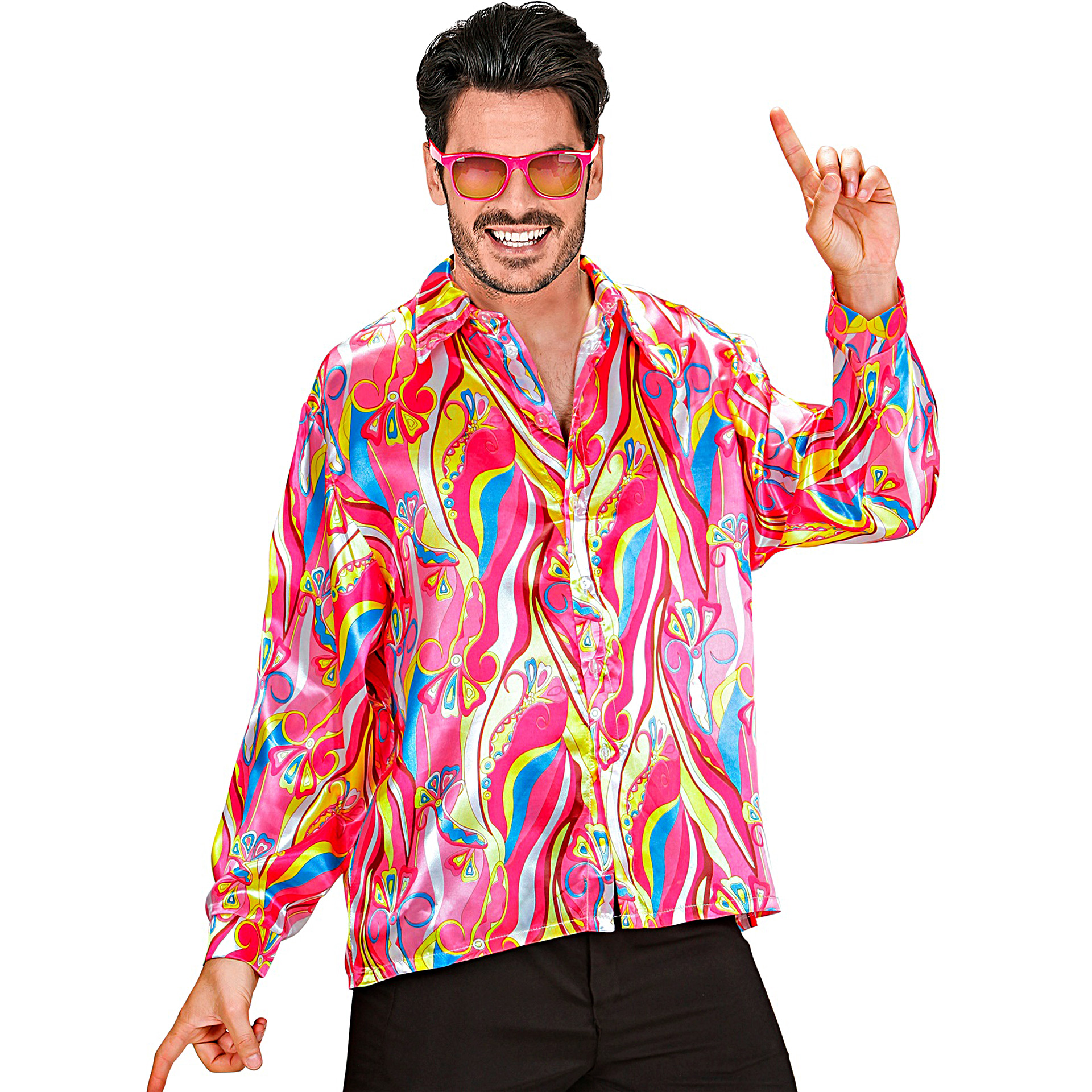 Camisa Anos 70 Funky Rosa