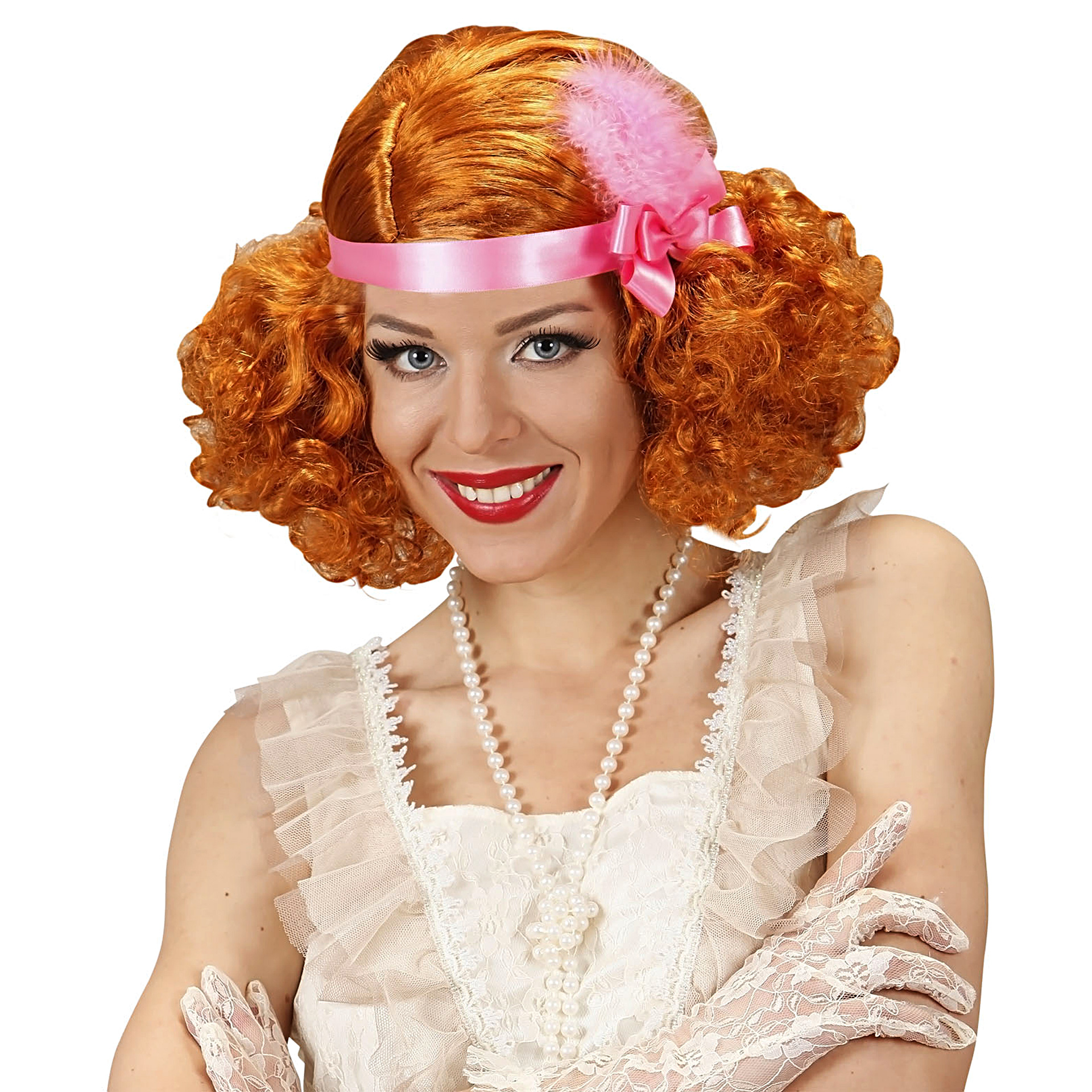 Peruca Ruiva Anos 20 c Fita