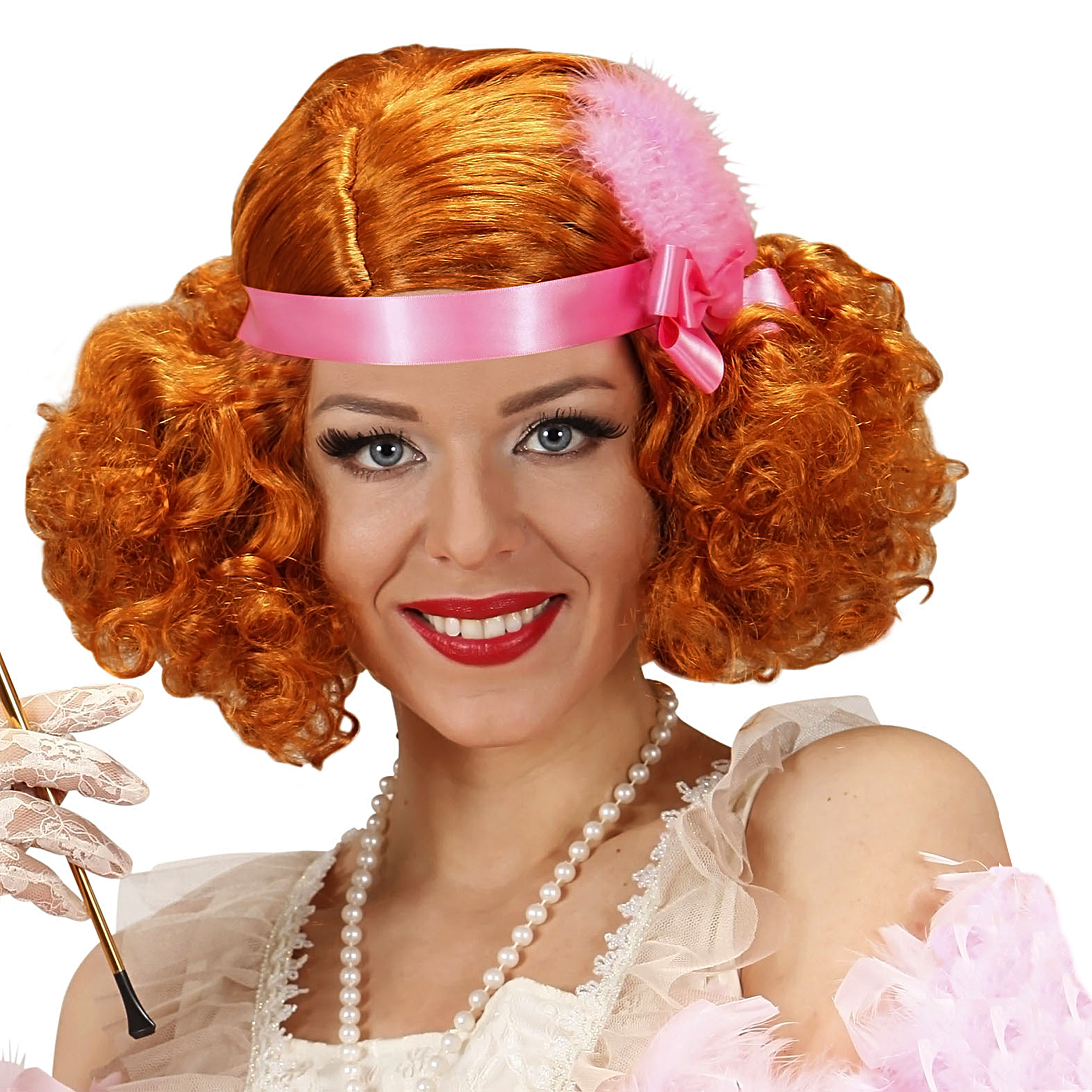 Peruca Ruiva Anos 20 c Fita