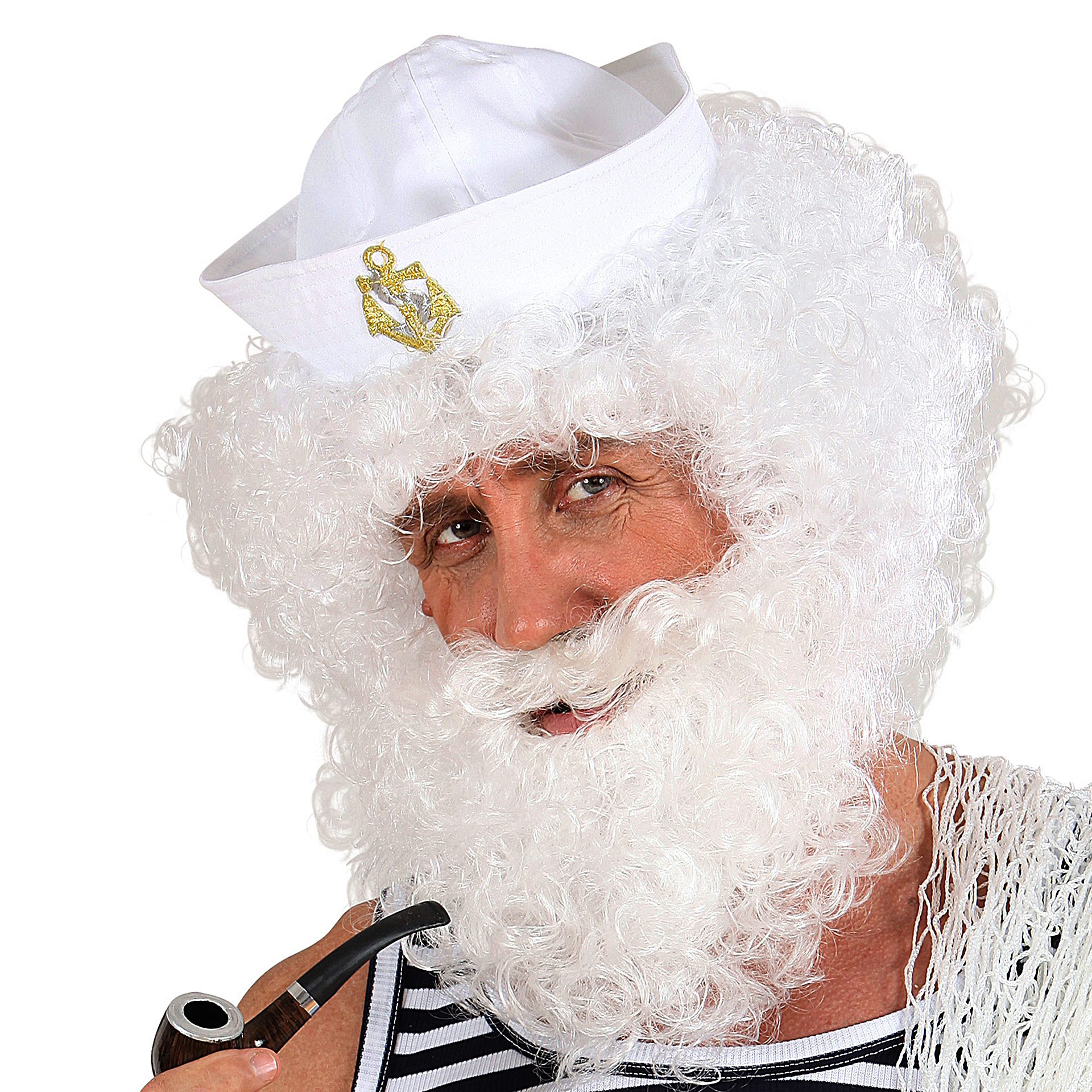 Peruca Velho de Barbas brancas