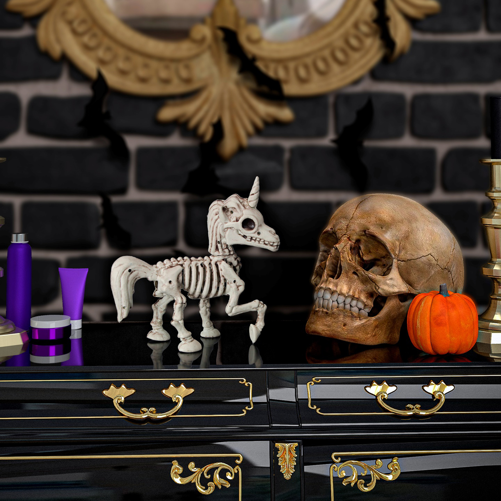 Esqueleto Unicórnio 18cm