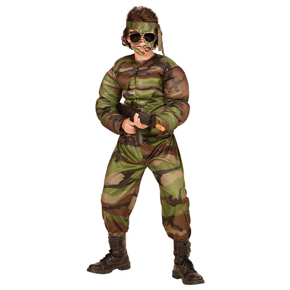 Fato Soldado Msculado Menino