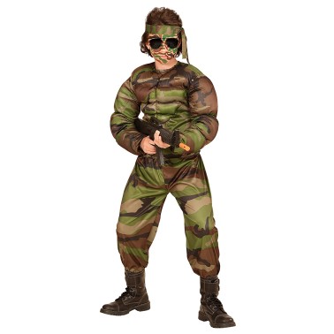 Fato Soldado Músculado Menino Fato Soldado Músculado Menino