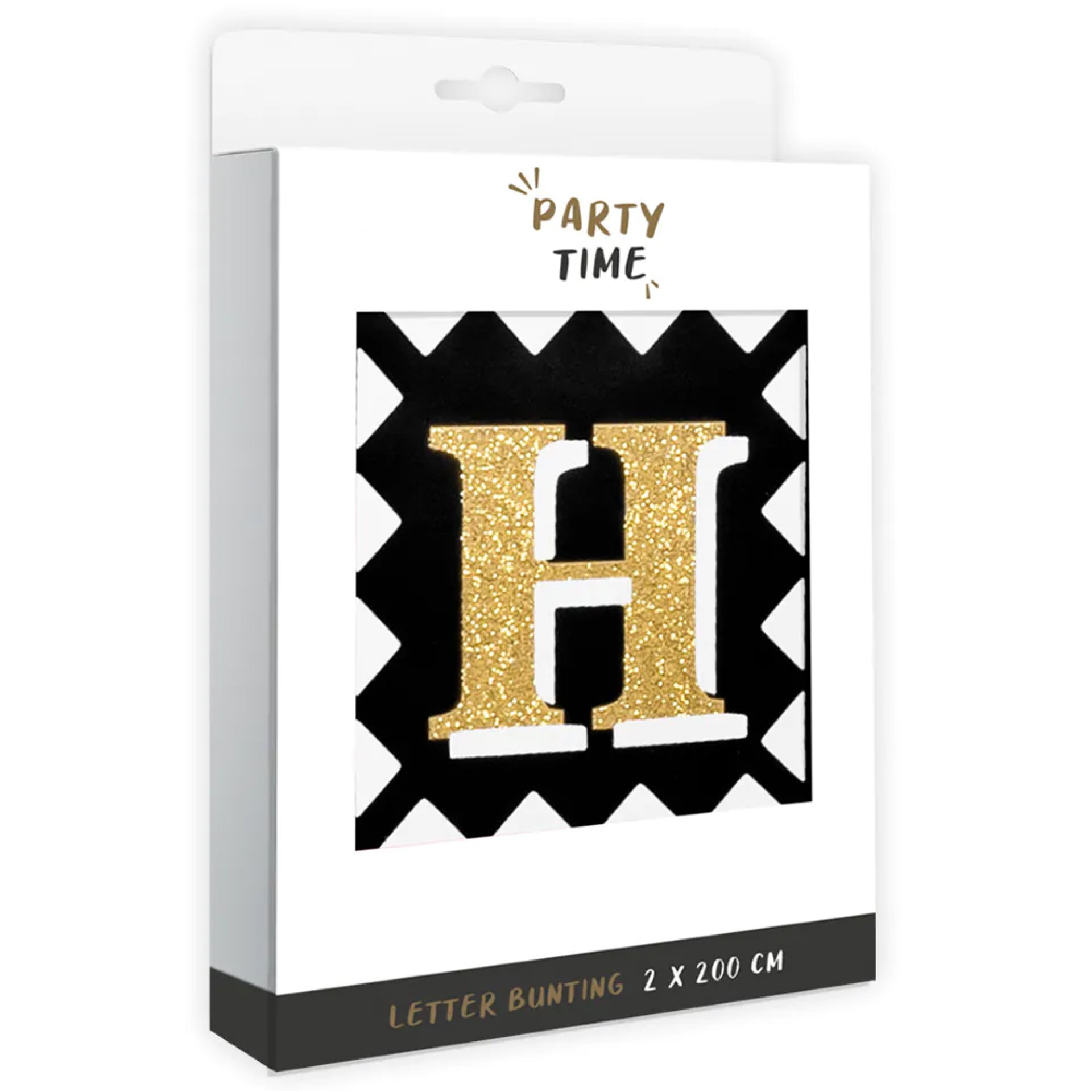 Bandeirolas Happy Birthday Black Gold