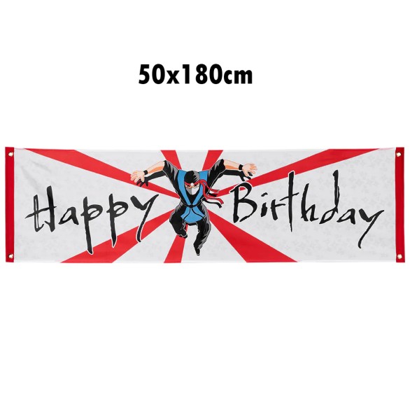 Bandeira Ninja Happy Birthday