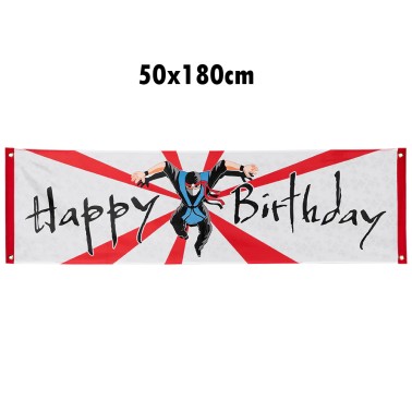 Bandeira Ninja Happy Birthday