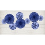 Leque Papel Azul E Branco 3 Unid