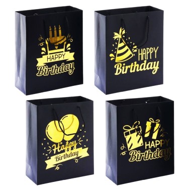 Saco Presente Preto Dourado