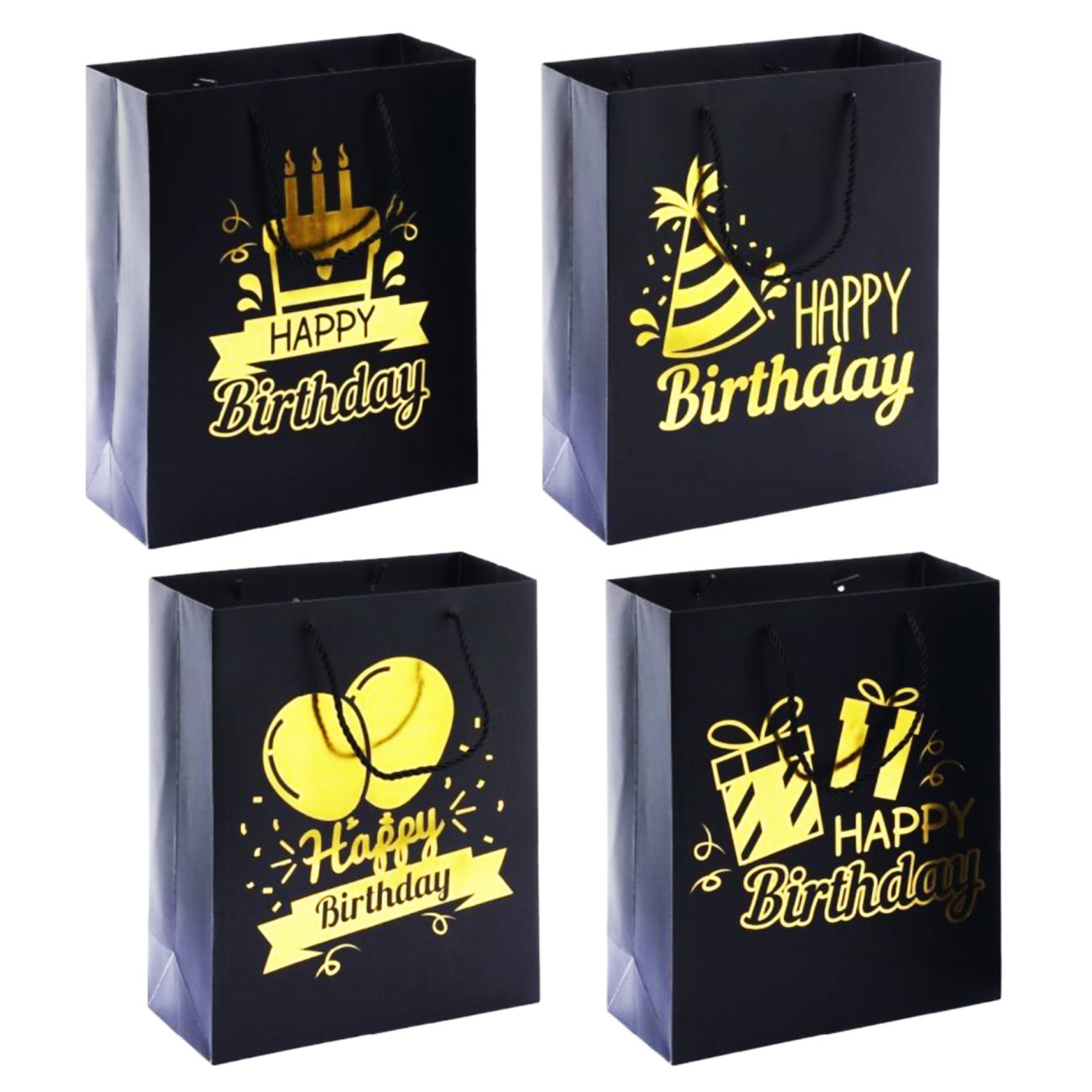 Saco Presente Preto Dourado