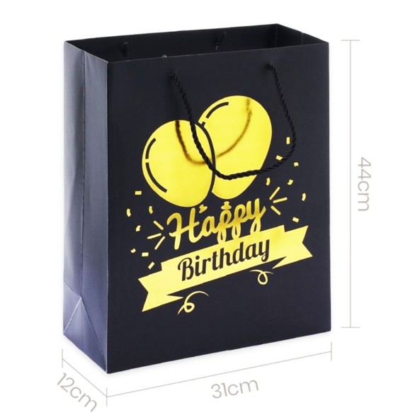 Saco Presente Preto Dourado