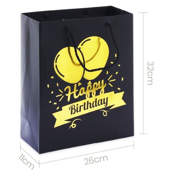 Saco Presente Preto Dourado