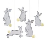 Pendentes Coelhos Pascoa 5 Unid