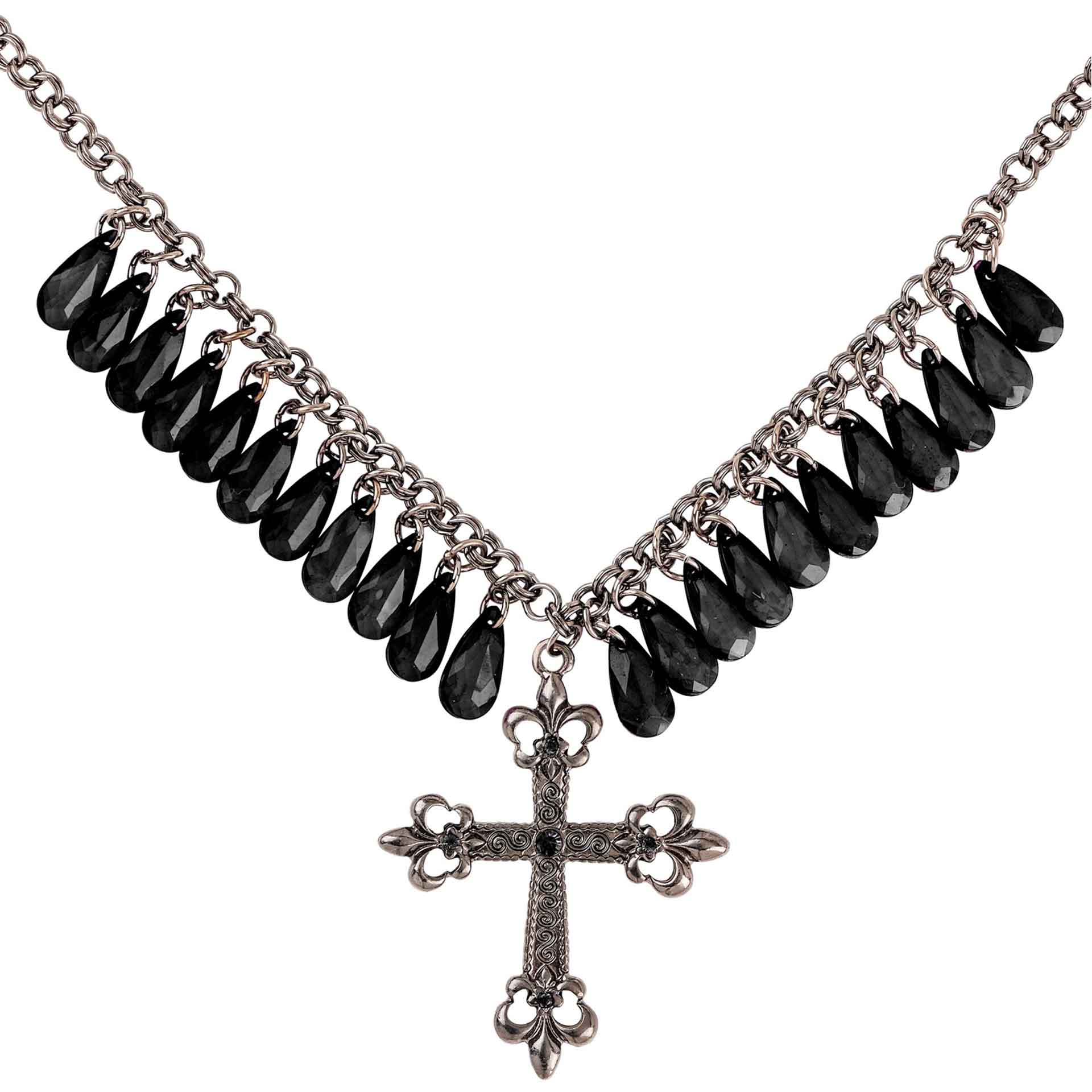 Colar Gótico Pedras Pretas